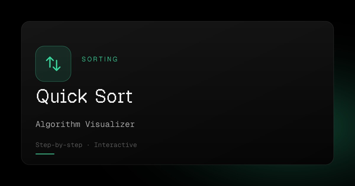 Quick Sort — Algorithm Visualizer